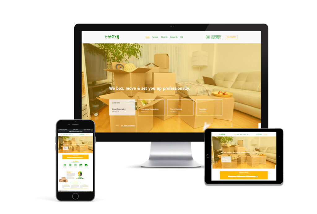 Portfolio imove logistics website design