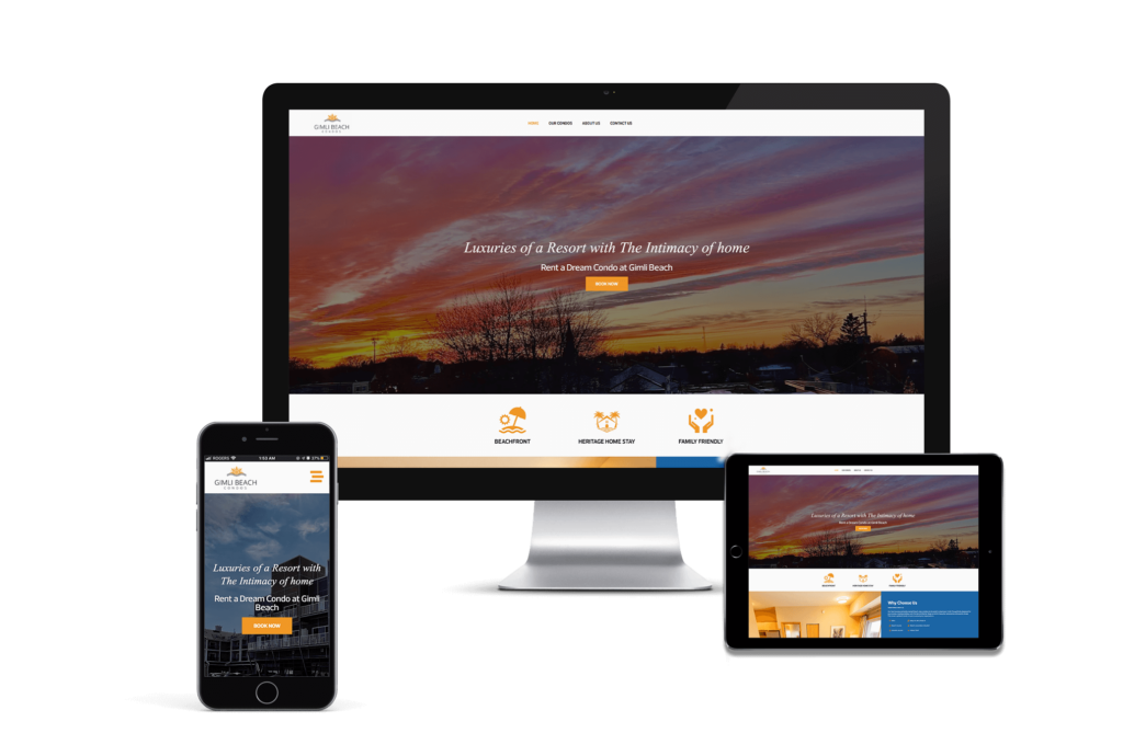 Portfolio Gimli Beach Condo Website Design 1