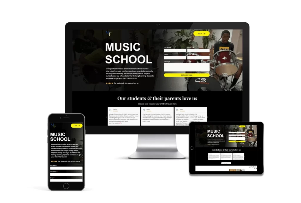 Portfolio Music school Website