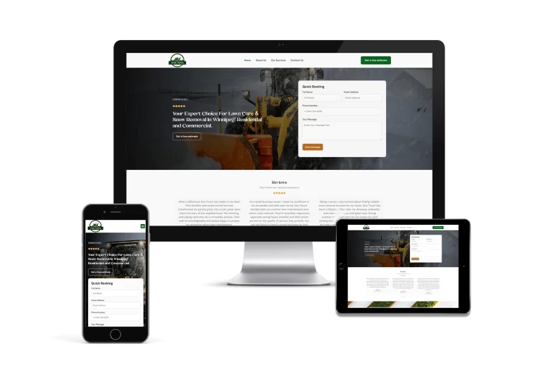 Custom Website Development in Winnipeg Xtra Touch lawn care WPG