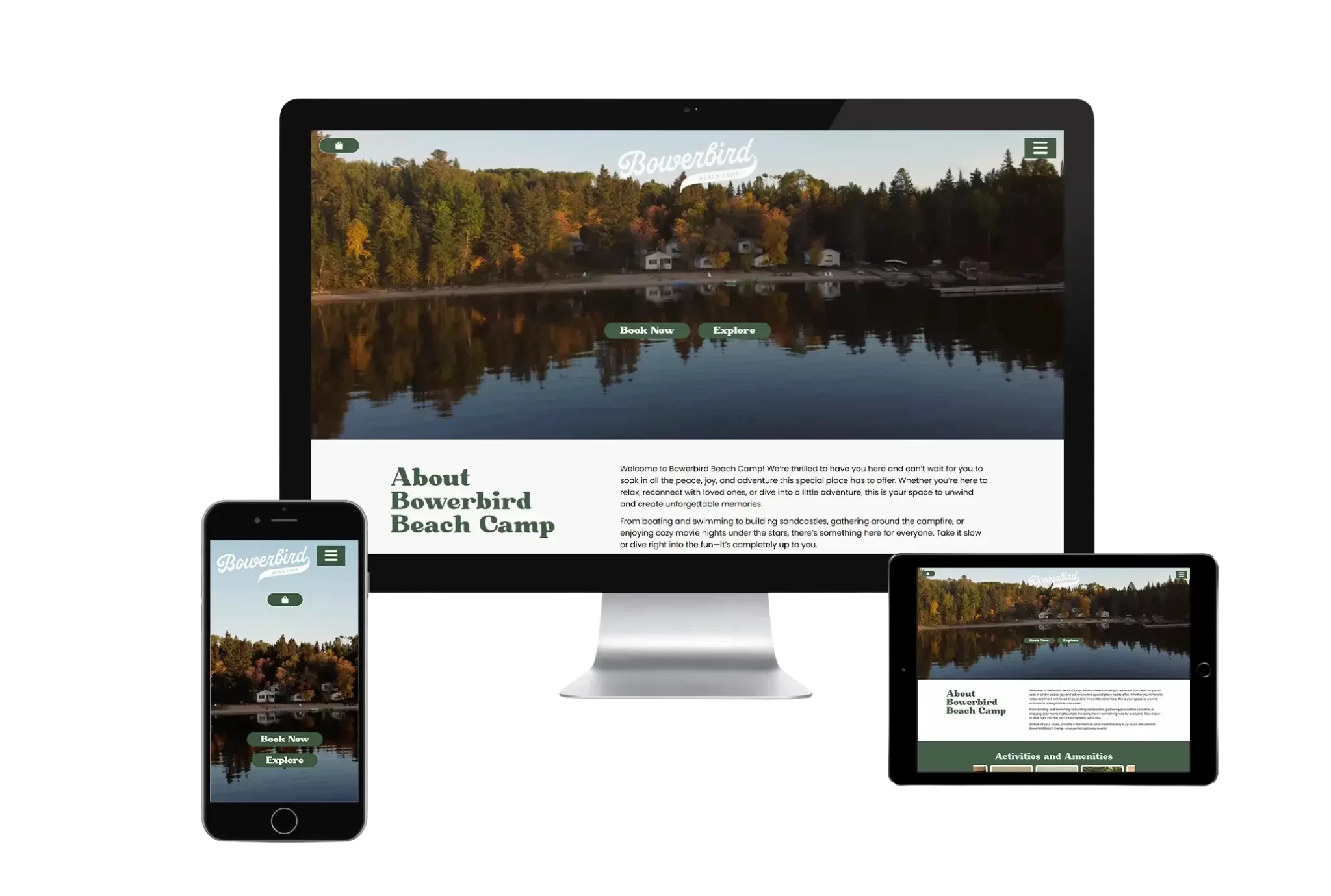 Bowerbird Beach Camp website design case study