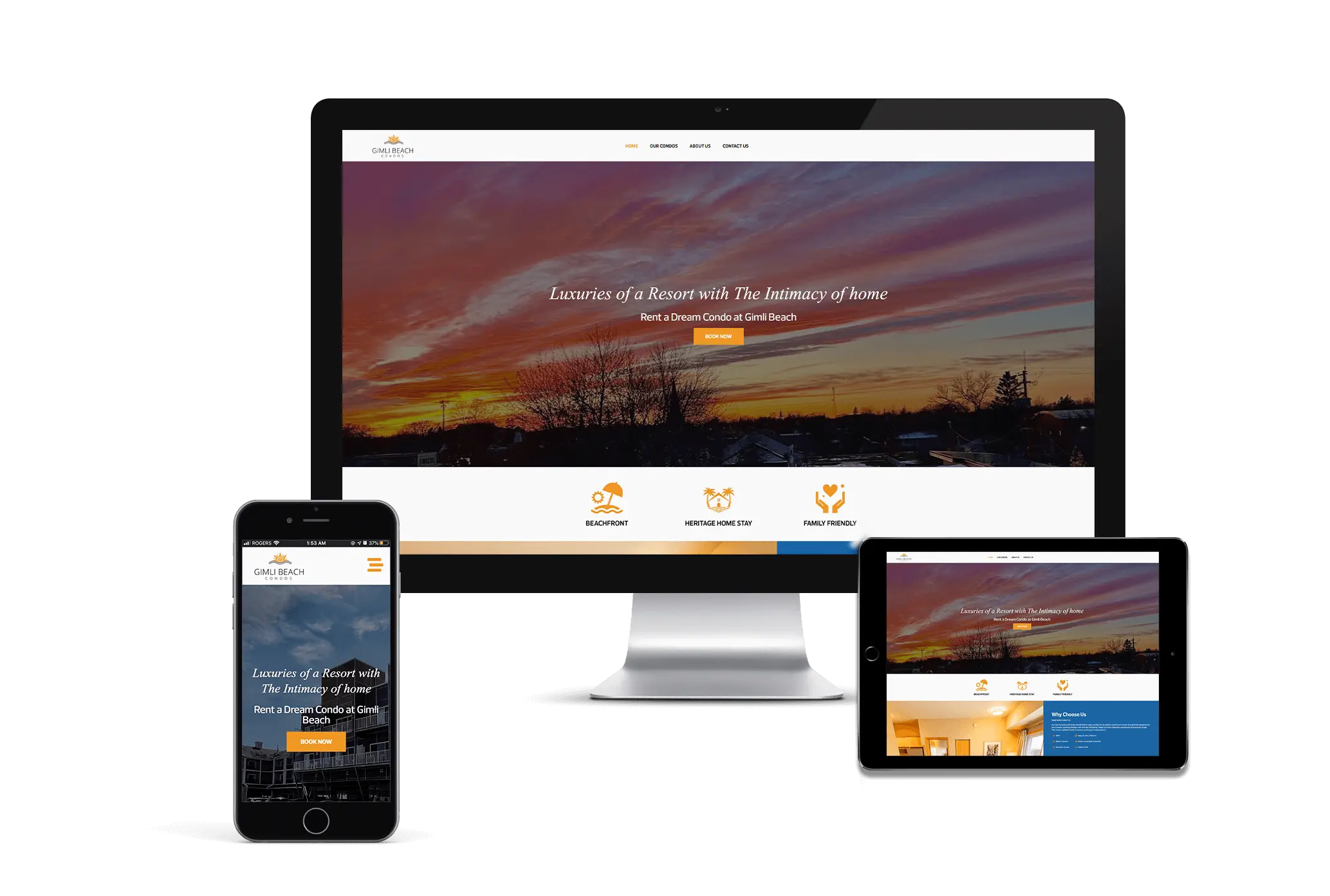 Gimli Beach Condos website design and Airbnb integration case study