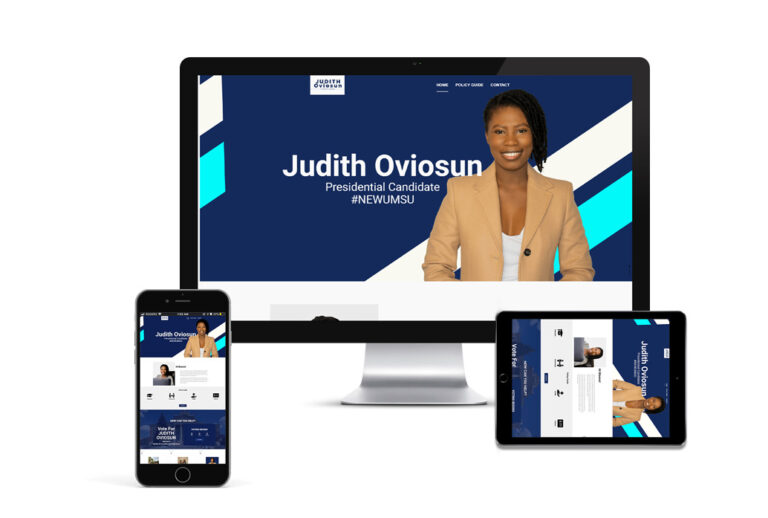 Judith Oviosun campaign website design and branding