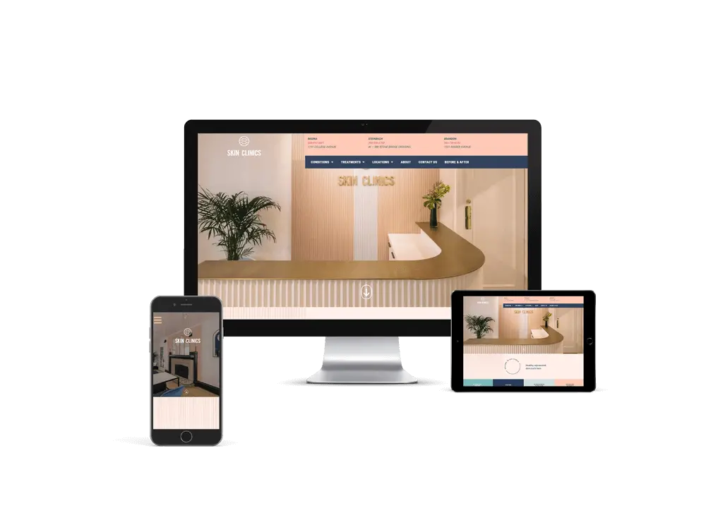 SKIN Clinics website design and SEO project