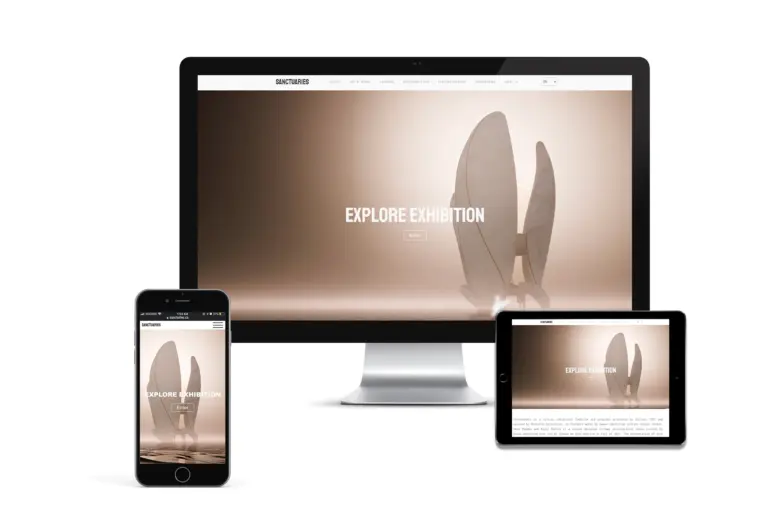 Sanctuaries, University of Winnipeg website design with 3D visuals
