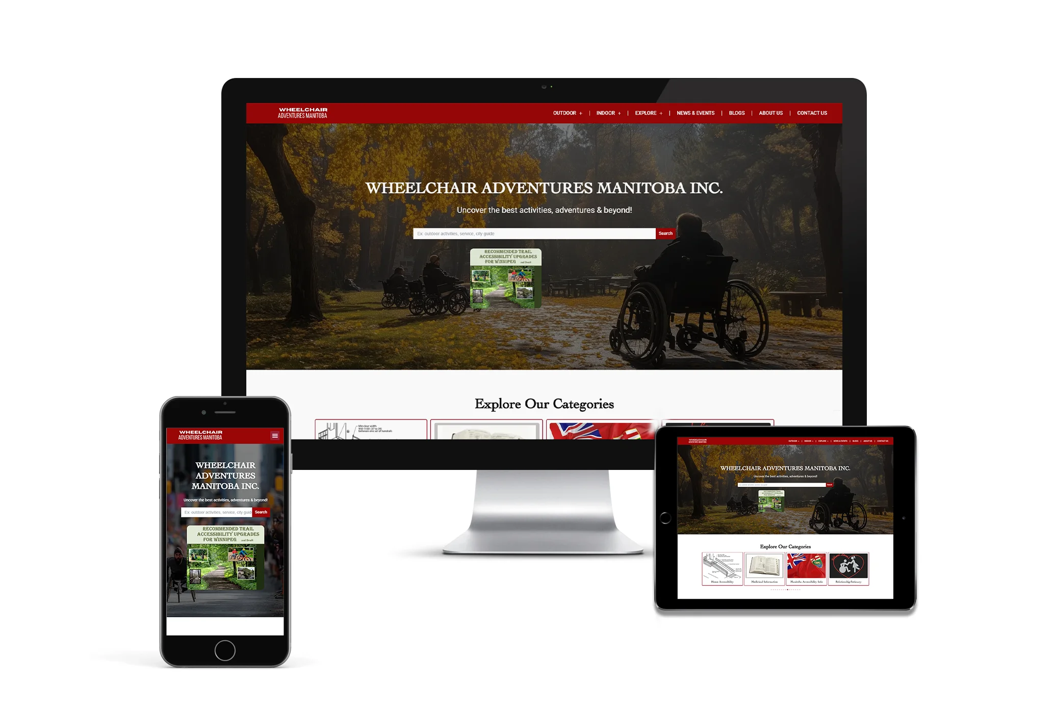 Wheelchair Manitoba accessibility directory website design